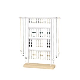Justsoso Earring Holder Stand, Earring Organizer Stand, Metal Earring Display Stand, Necklace Bracelet Earrings Jewelry Organizer Stand Rack (58 Holes White)