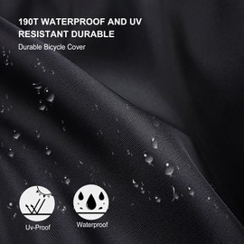 Elezenioc Bicycle Cover, 190T Nylon Bicycle Protective Cover for 2 Bikes, Bicycle Garage Protective Cover, Waterproof, Anti-UV with Locking Hole, Bicycle Cover for Mountain Bikes, Road Bikes, Up to 29