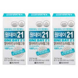 Chong Kun Dang Health One Day 21 Multivitamins & Minerals 21 Types, 60 Tablets, 3 Pieces / 종근당건강 원데이21 멀티비타민 & 미네랄21종, 60정, 3개