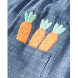 Gymboree,Girls,and Toddler Embroidered Sleeveless Skirtall Jumpers,Chambray Bunny,4T