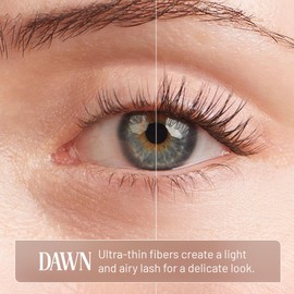 Lilac St - Dawn Natural Faux Eyelash Clusters (14mm) - No "Makeup" Look - DIY Lash Extension Wisps - Lightweight & Lifelike - Lasts 10 Days - Cruelty Free, Vegan, Women Founded - 10 Lashes