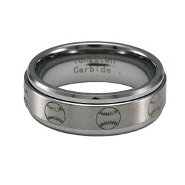 100S JEWELRY Tungsten Spinner rings for men women Silver Wedding Band Anxiety Promise Engagement Size 6-16 (Custom Spinner Ring, 11.5)