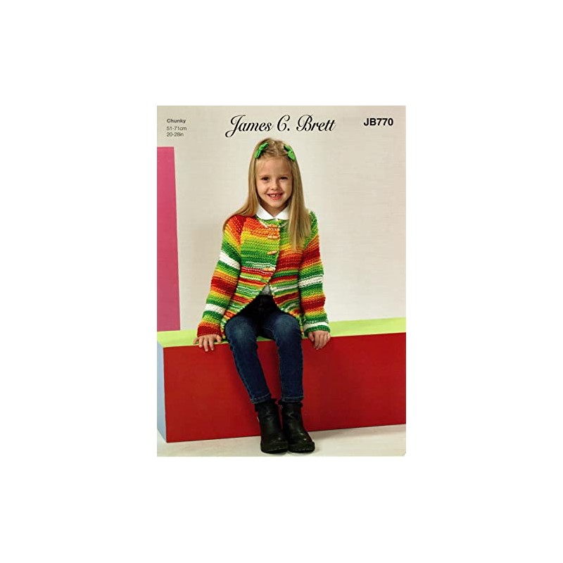 James C Brett JB770 Knitting Pattern Childrens Cardigan in Party