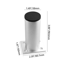 TOVOT 8PCS 4" Cabinet Legs Adjustable Round Kitchen Legs Heavy Duty Furniture Leveling Feet Aluminium Alloy Feet for Table Sofa Desk (Sliver and Black)