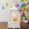 Blansong Easter Snow Globe Bunny Snow Globe Lantern with Timer,