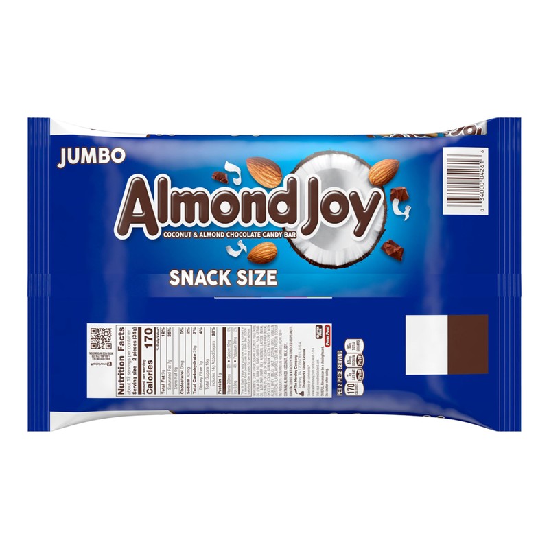 ALMOND JOY Coconut and Almond Chocolate Snack Size, Candy Jumbo