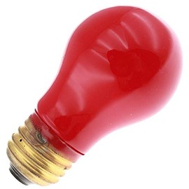 Decorative/Novelty 60A15, 15 Watt, 130 Volt, Medium Base, Painted Ceramic Red A15 Light Bulb