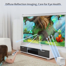 ASHATA Projector Screen,16:9 Portable Projector Curtain,Foldable Non-crease Projector Curtain Projection Screen,for Outdoor Indoor Home Theater,White,60-120 Inch For Your Choice