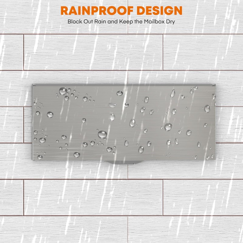 Metateel Through-The-Wall Drop Box with Rainproof Slots, 12.28''x6.4''x14.87'', Heavy Duty