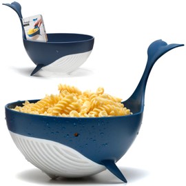 Peleg Design Pastail Medium Pasta Colander – Fun Whale-Shaped Plastic Colander for Draining Pasta, Vegetables, and Fruit. Fun kitchen gadgets. Cute kitchen gift.