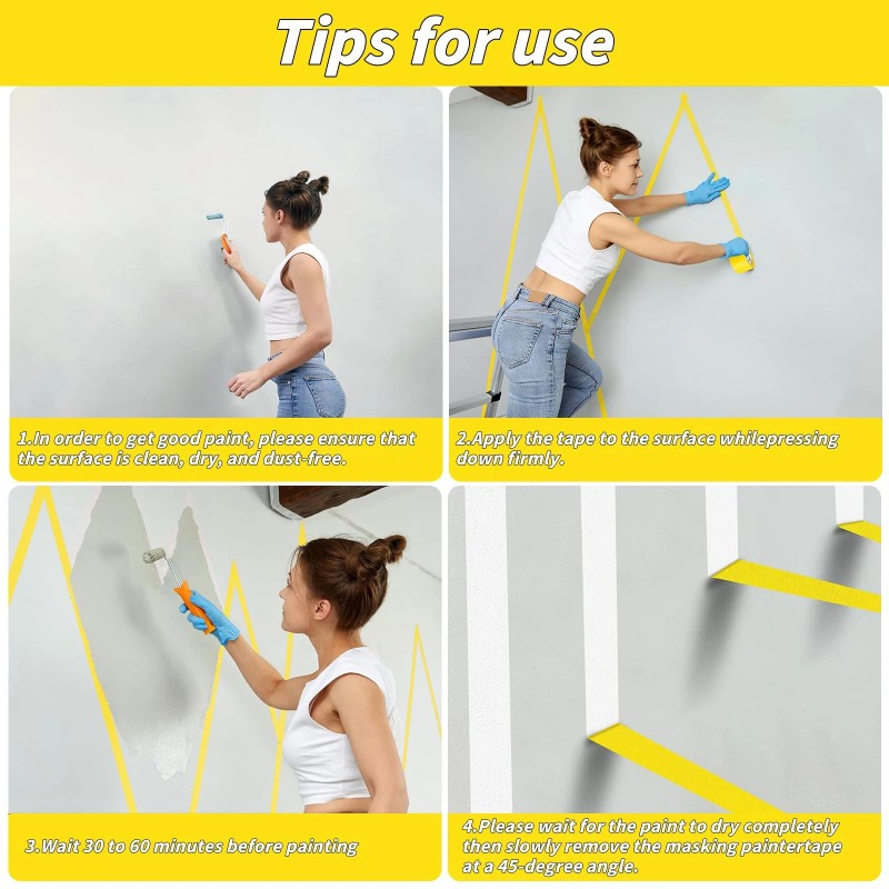 Oleitodh 12 Rolls Yellow Painters Tape Bulk 2 inch x