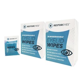 RESTOREYES BIODEGRADABLE EYELID WIPES x20 (2 PACK)