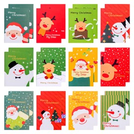 Giugio Pack of 24 Notebook Christmas Small, Mini Notepads Christmas Children, Santa, Snowman, Reindeer Pattern Notebook Large Stocking Party Bag Fillers for Girls Boys (A)