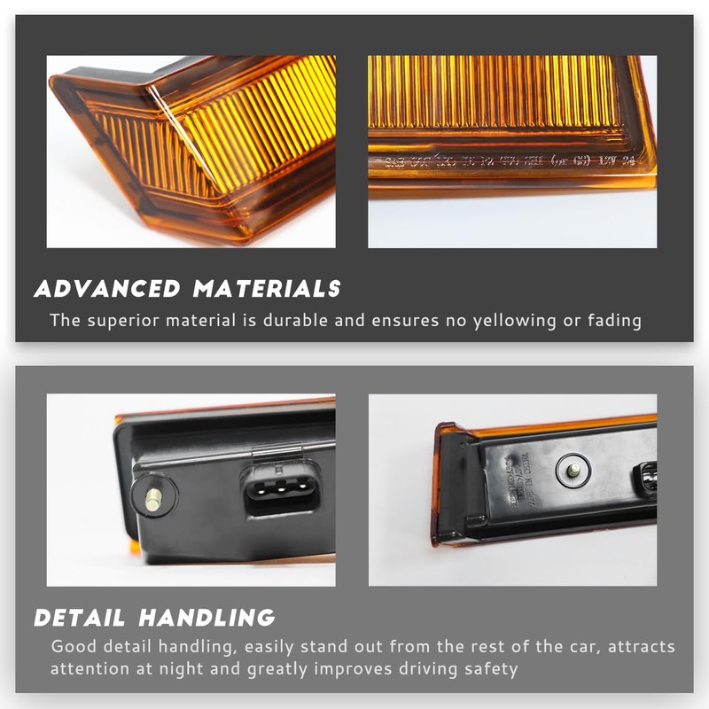 Amber Led Side Marker Turn Signal Lights for Freightliner Cascadia