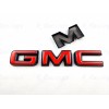 Auto Front Only GMC Gloss Black Red OVERLAY Emblem Badge