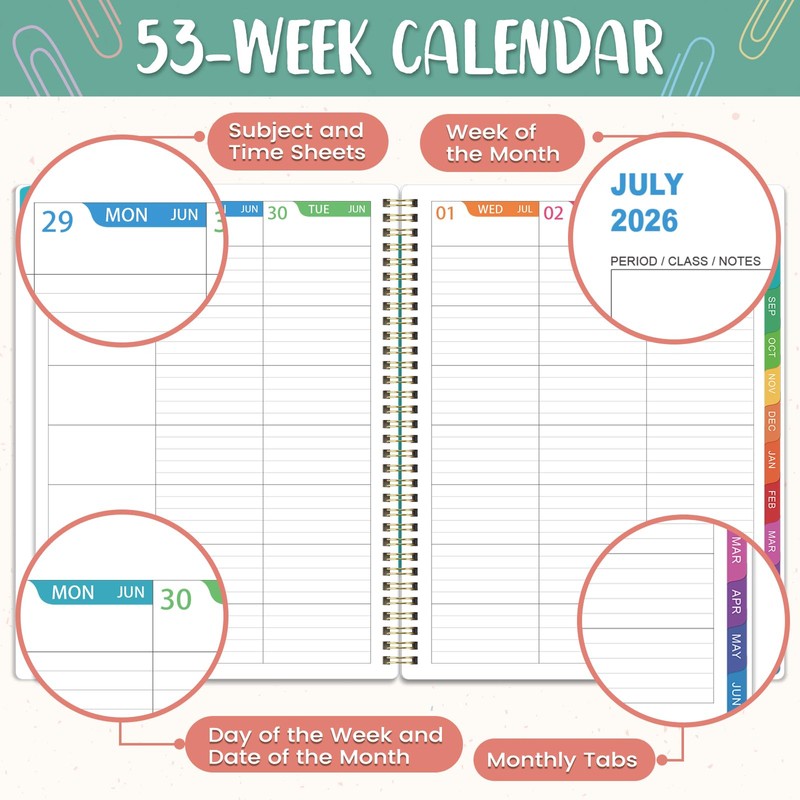 Teacher Planner 2026-2027 - Teacher Lesson Planners 2026-2027 from July