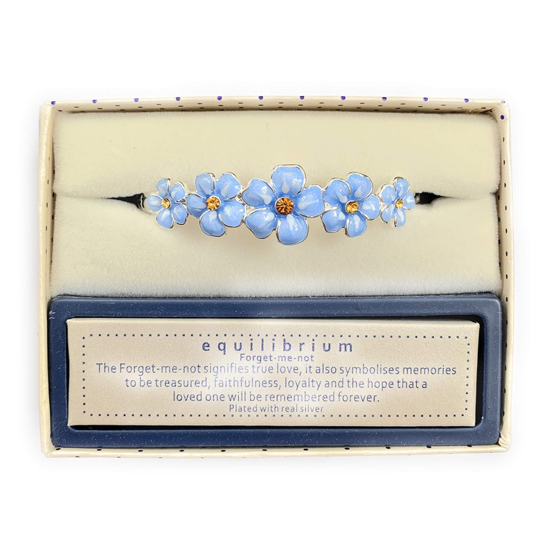 Equilibrium Jewellery Silver Plated Forget Me Not Flower Pretty Bangle