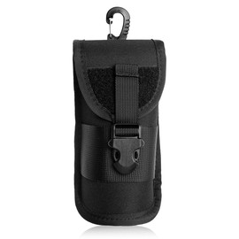 GLADFRESIT Tactical Glasses Pouch, MOLLE Sunglasses Case with Buckle, Portable Eyewear Bag for Outdoor - Black