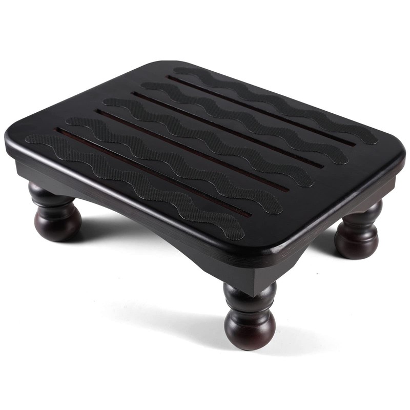 URFORESTIC Solid Wood Bed Step Stool Super Large/Bedside Steps for