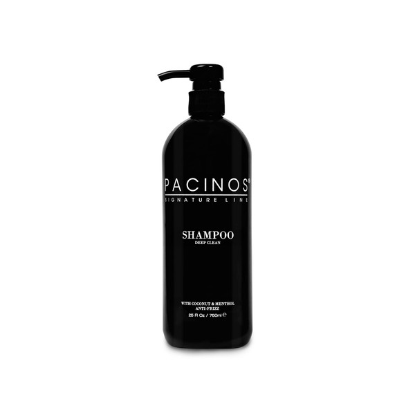 Pacinos Shampoo Men 750 ml Deep Cleansing Hairdressing Shampoo Men Hairdressing Supplies Reduces Hair Loss Barbershop Shampoo for All Hair Types Anti-Frizz Coconut & Menthol