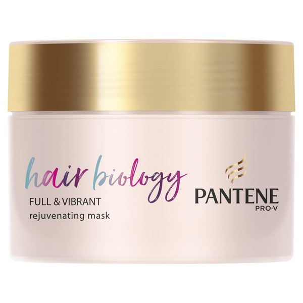 Pantene Hair Biology Hair Mask Full and Vibrant, Rejuvenating Hair Thickener Mask, Hair Repair Treatment For Fine, Thinning and Coloured Hair, 0% Parabens, Colourants and Mineral Oils, 160ml