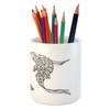 Lunarable Japanese Pencil Pen Holder, Pattern of Hand Drawn Koi