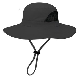 GearTOP Fishing Hat Outdoor Sun Protection Hats for Men & Women - Boonie hat and Mens Sun hat - Mens Beach hat and Hiking Hats for Women - Foldable Sun Hats for Women (Air - Dark Grey)
