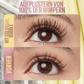 Maybelline New York Colossal Bubble Mascara – Máscara de Pestañas con Volumen Máximo sin Grumos | Cepillo Espiral Preciso | Negro, 10 ml