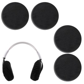 LIQWEI 4 Pcs Headphone Ear Pads Covers, Strechable Black Headphone Earpads Ear Protectors, Headset Ears Cushions for Gym, Training, Aviation, Racing, Gaming Over The Ears Headphones