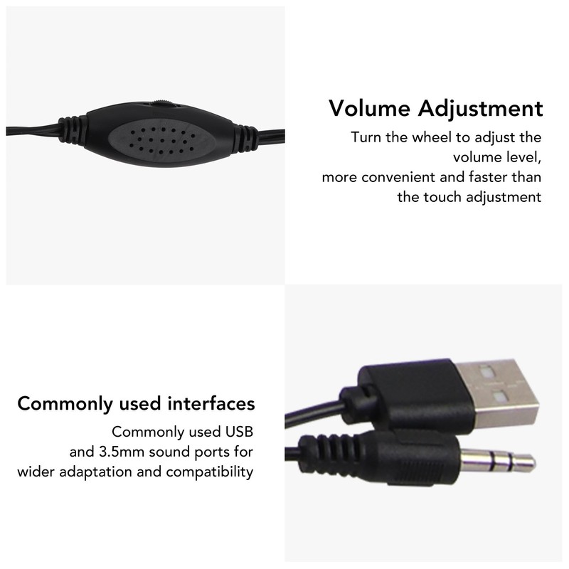 PC Speakers HiFi Deep Bass Adjustable Volume Plug and Play