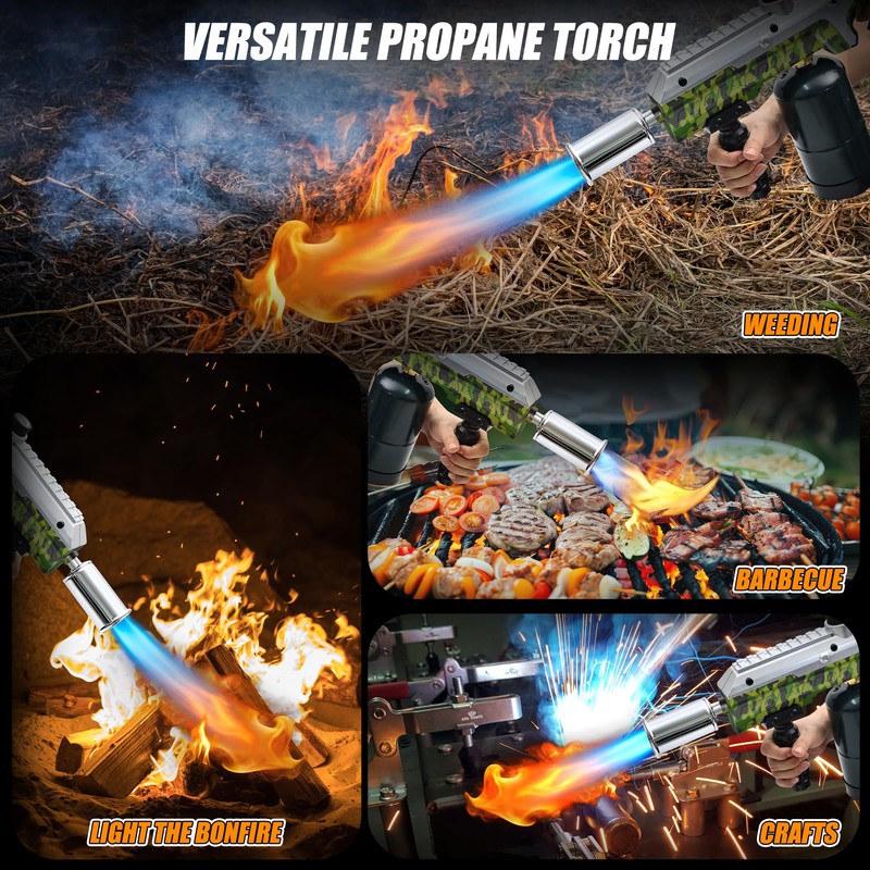 Heavy Duty Propane Torch,27.5" Grill Gun &Flame Thrower with Front