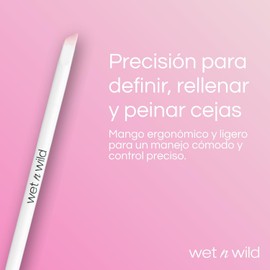 Wet n Wild Wet n Wild Brocha Profesional Doble para Cejas y Delineado Brocha para Ceja y delineado Brush con Cepillo Spoolie y Pincel Angular de Cerdas Sintéticas Precisión para Definir, Rellenar y Peinar Cejas Cruelty Free y Vegana
