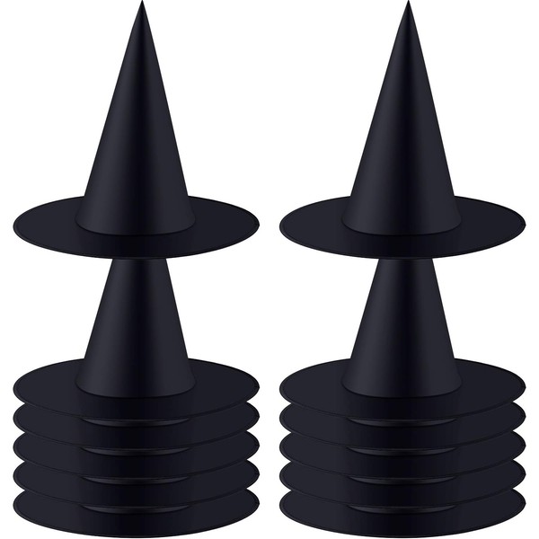 Tatuo Halloween Witch Hat Witch Costume Accessory for Halloween Christmas Party, Black (12 Pieces)