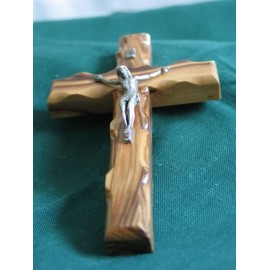 Wall Cross Crucifix Olive Wood Bethlehem Holy Land Jerusalem 5 Inches