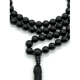 Black Tourmaline Libra & Capricorn Birthstone Mala Necklace (8mm 108 Beads) - Root Chakra