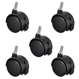 sourcing map 2inch Swivel Casters Nylon Twin Wheel 8mmx20mm Stem Furnitures Caster with Brake, 5pcs