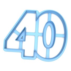 Sweet Prints Inc Number 40 Cookie Cutter - Dishwasher Safe (3" tall)