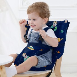 Vine Easy Seat Portable Travel High Chair | Adjustable, Safety, Washable | Toddler High Chair Seat Cover | Convenient Cloth Travel High Chair Fits in Your Handbag, Grey