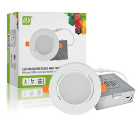 ASD 4 inch Gimbal LED Recessed Light with Junction Box, 9W 630Lm, 3000K/4000K/5000K Selectable, IC Rated LED Downlight, Dimmable Directional Ceiling Light, White, Energy Star ETL