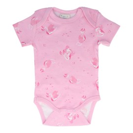 Organic Cotton Summer Baby Onesie - Mermaids Pink, 12-24 MTHS