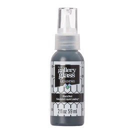 Gallery Glass Plomo Líquido, Negro 2 fl oz Plomo Perfecto para Proyectos de Pintura de Vidrieras DIY, 19702
