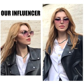 DUCO 1226 Women's Sunglasses, Polarized Sunglasses, UV 400 Protection, For Driving, Fashionable, Small Face, purple-pink