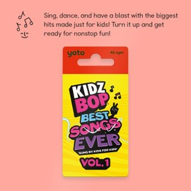 YOTO KidzBop Best Songs Ever Vol 1 - Kids Audio Card for Use with Player & Mini All–in–1 Audio Player, Screen–Free Listening with Fun Festive Music for Playtime Travel & Holiday Parties, All Ages