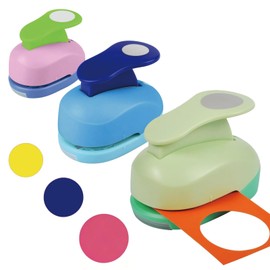 3 Pcs Circle Cutter Punch Set for Crafting, Paper Punches for Scrapbooking and Card Making, Craft Hole Punch Tools, 8mm 15mm 25mm (Round)
