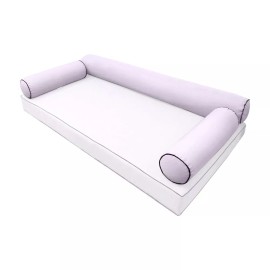 Unbranded |SLIPCOVER ONLY| S6 Contrast Piped Trim Bolster SlipCover Crib Size 50"x8" AD107