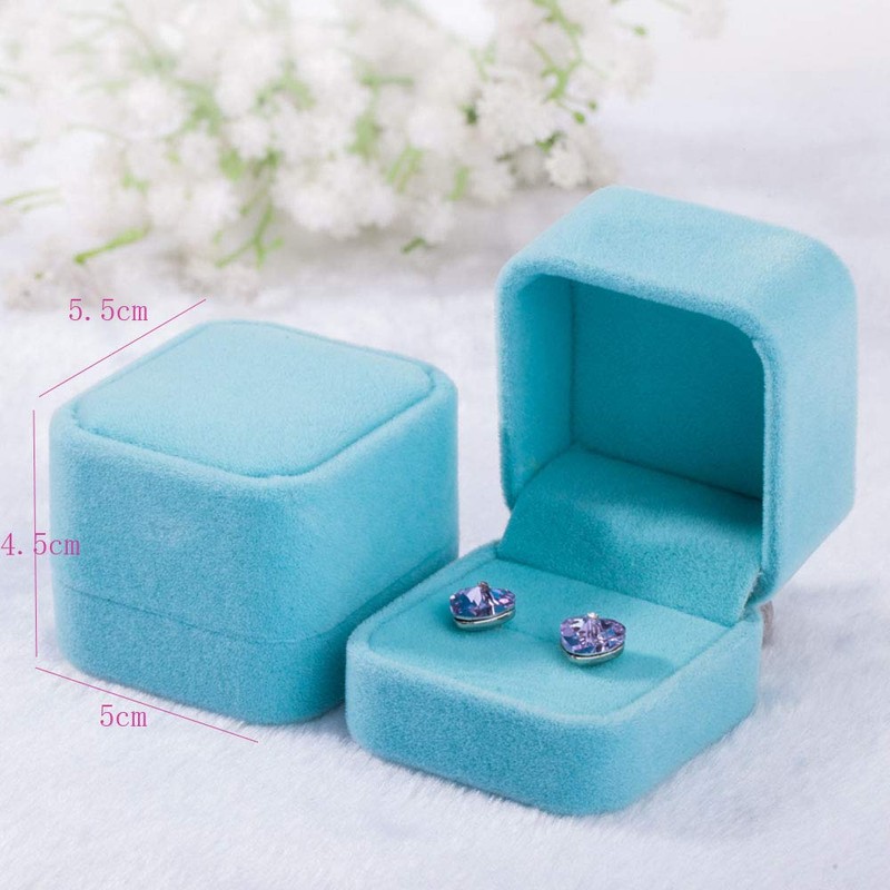 Ring Case 2 Pcs Jewelry Case Ring Earring Display Pocket