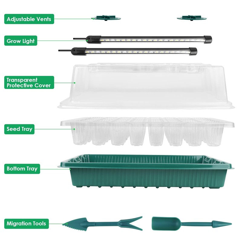 Sondiko Seed Starter Tray with Grow Light, 80 Cells Seed