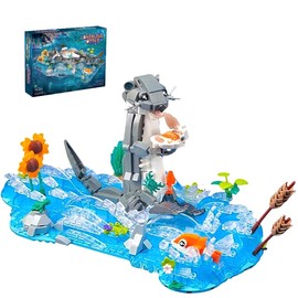 RWSEFK Sea Animal Model Toy Set, Otter Building Blocks Kits, Ocean Theme Bedroom Decorations for Adult, Gifts for Friends, 936 Pcs