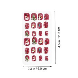 Healeved 96pcs Christmas Theme Nail Art Press on Nails Easy to Apply Fake Nails for Kids Girls