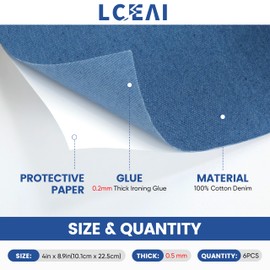 Denim Patches for Inside Jeans - Iron On Patches for Jeans - Jeans Patch for Repairing Pant Holes and Covering Imperfections, 6 Colors, Each Piece Measures 4 in x 8.9 in